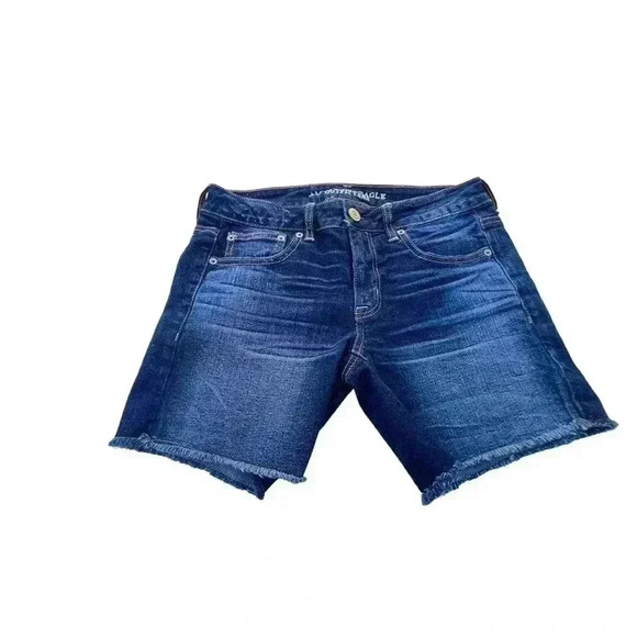 AMERICAN EAGLE OUTFITTERS STRETCH DARK WASH DENIM SHORTS•SIZE 2• - Picture 1 of 9
